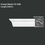 FS-2168 PU plain cornice moulding for ceiling corner and wall decoration