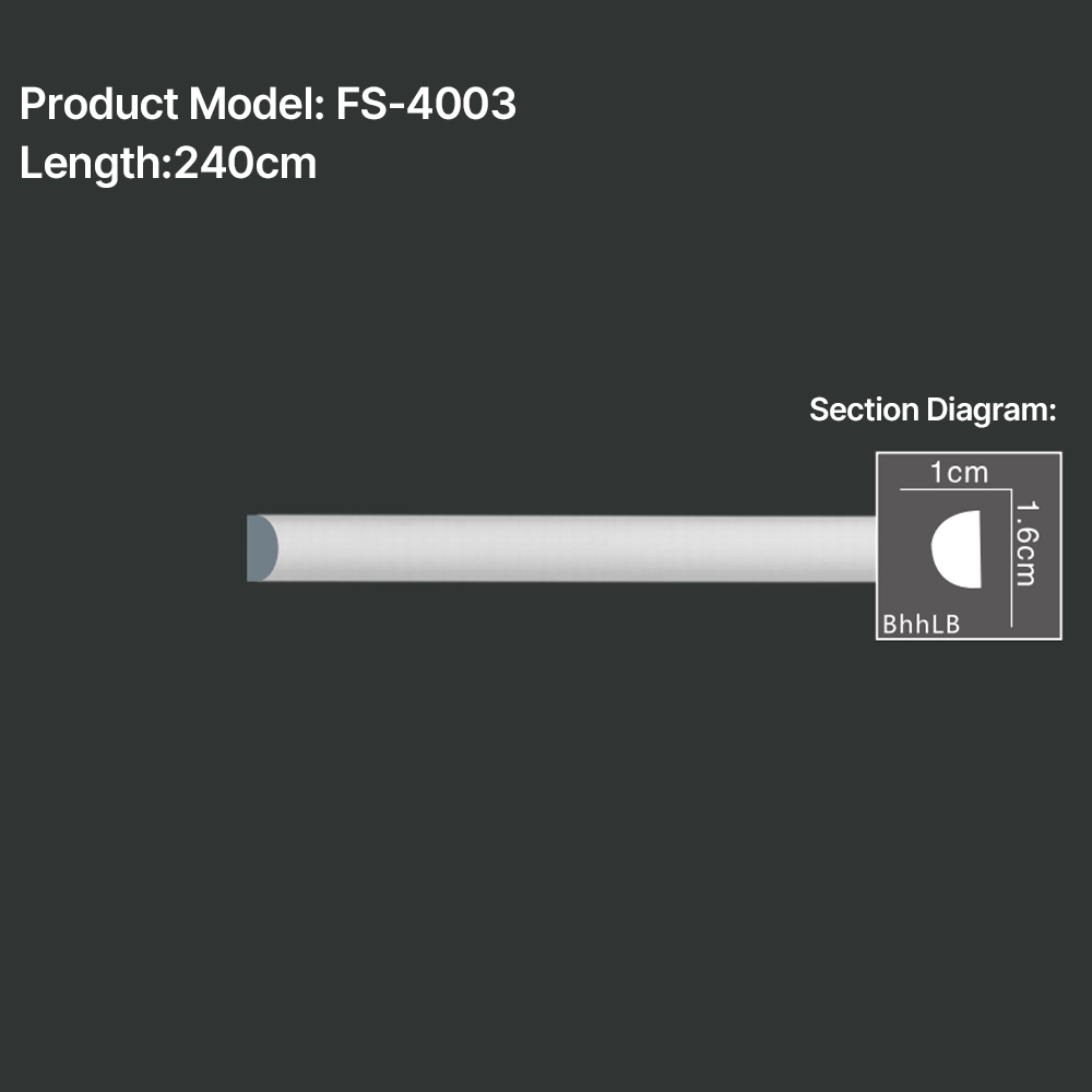 FS-4003 PU Plain Chair Rail Moulding
