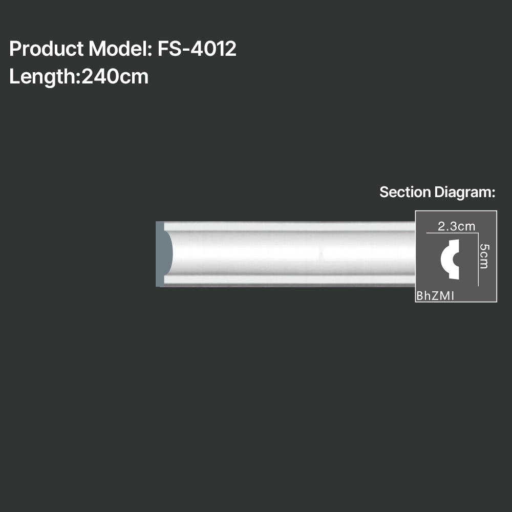 FS-4012 PU Plain Chair Rail Moulding