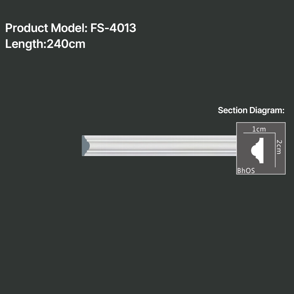 FS-4013 PU Plain Chair Rail Moulding