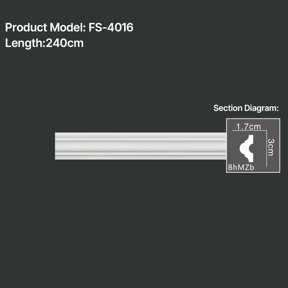 FS-4016 PU Plain Chair Rail Moulding