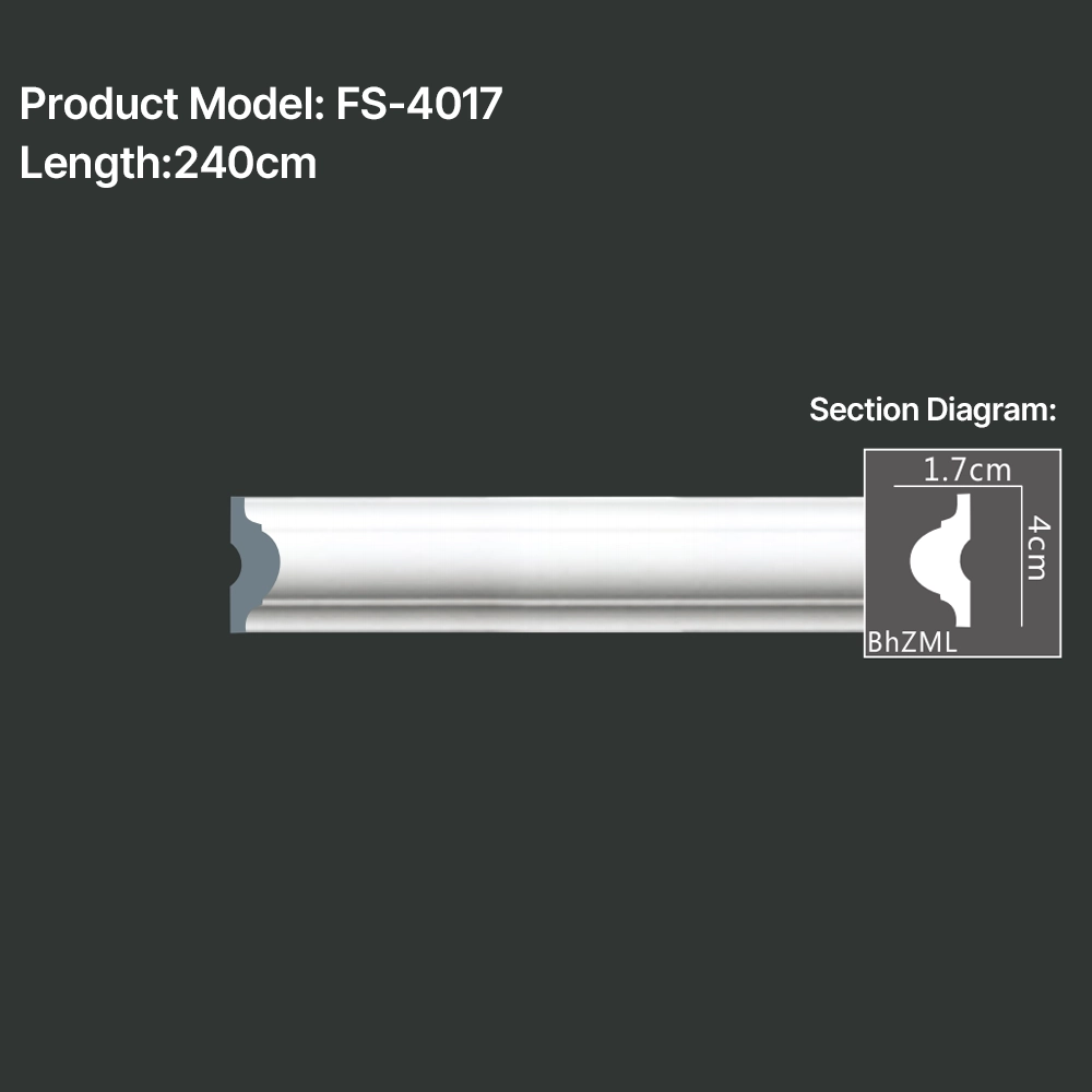 FS-4017 PU Plain Chair Rail Moulding