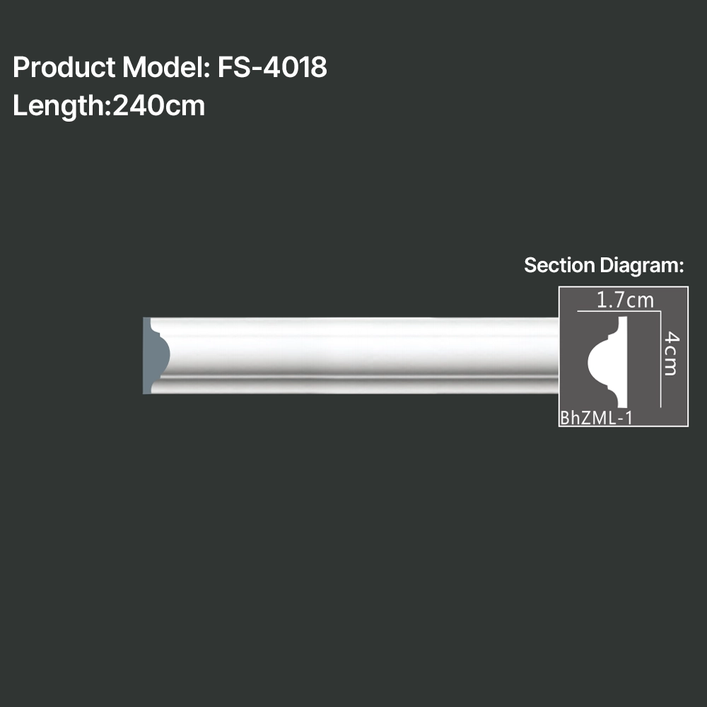 FS-4135 PU Plain Chair Rail Moulding