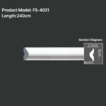 FS-4021 PU Plain Chair Rail Moulding