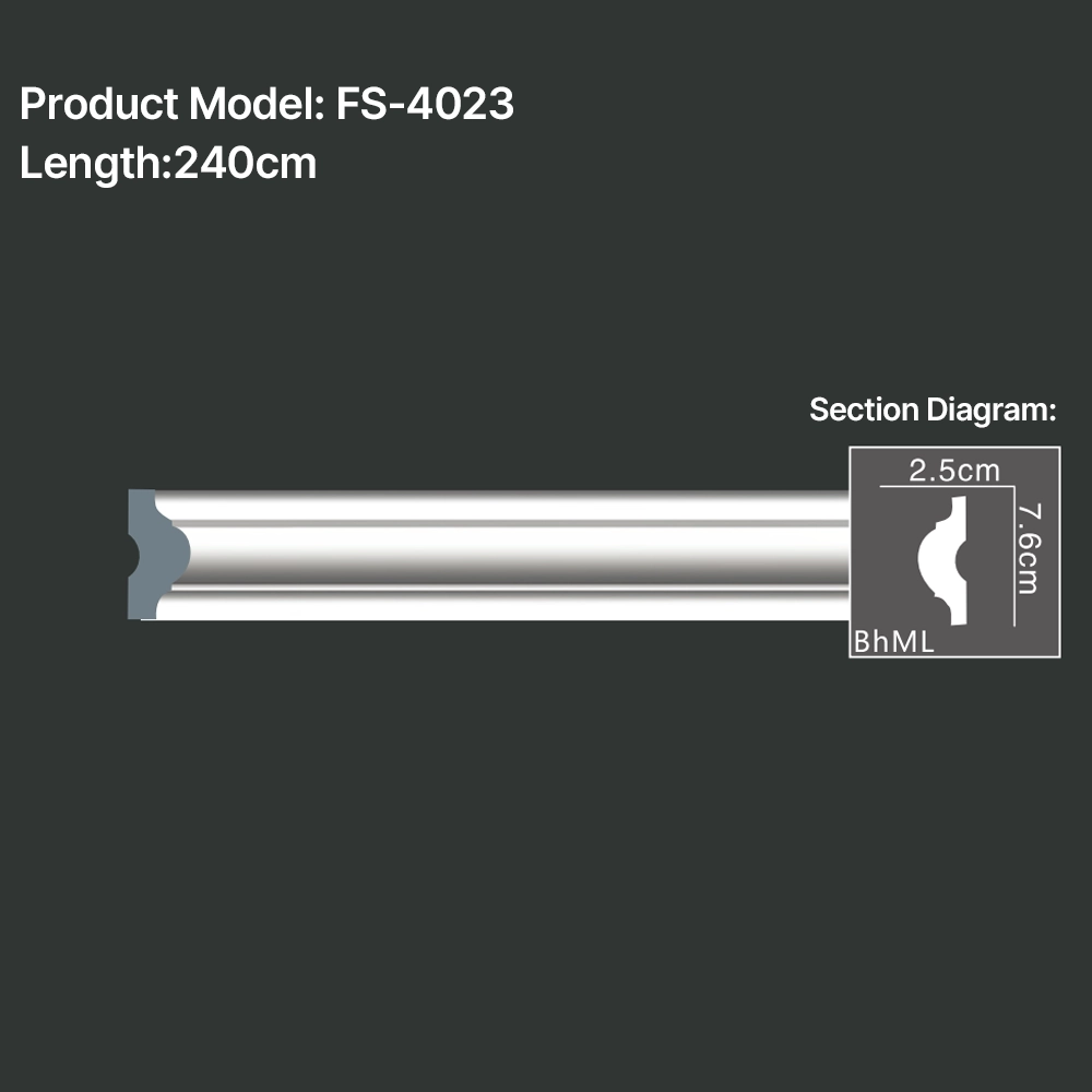 FS-4023 PU Plain Chair Rail Moulding