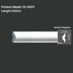 FS-4025 PU Plain Chair Rail Moulding