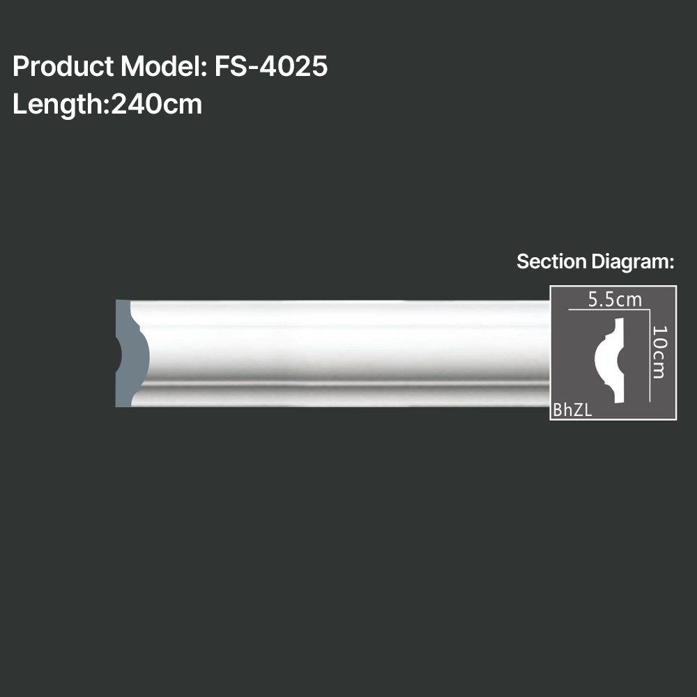 FS-4025 PU Plain Chair Rail Moulding