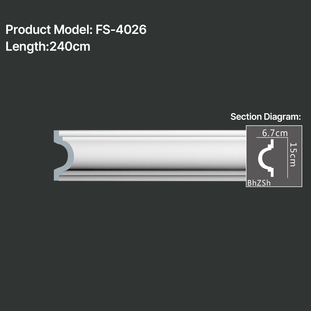 FS-4026 PU Plain Chair Rail Moulding