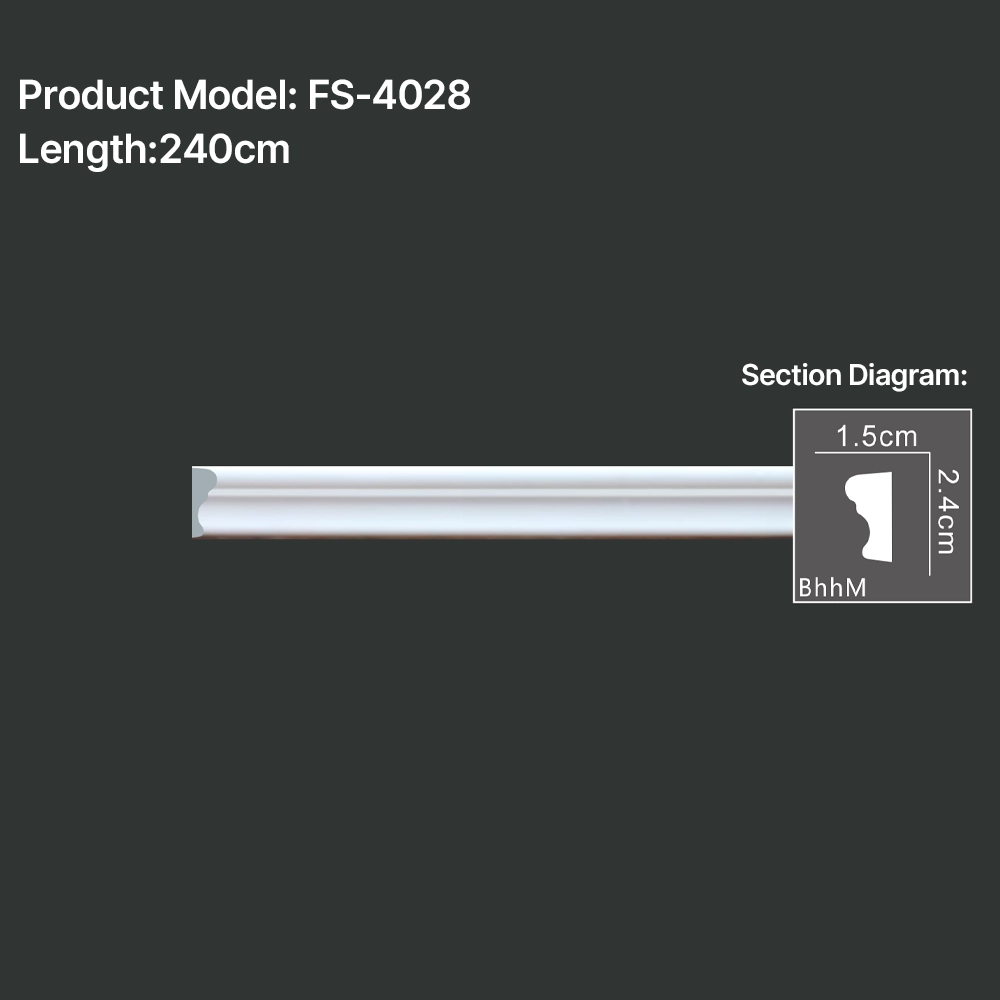 FS-4028 PU Plain Chair Rail Moulding