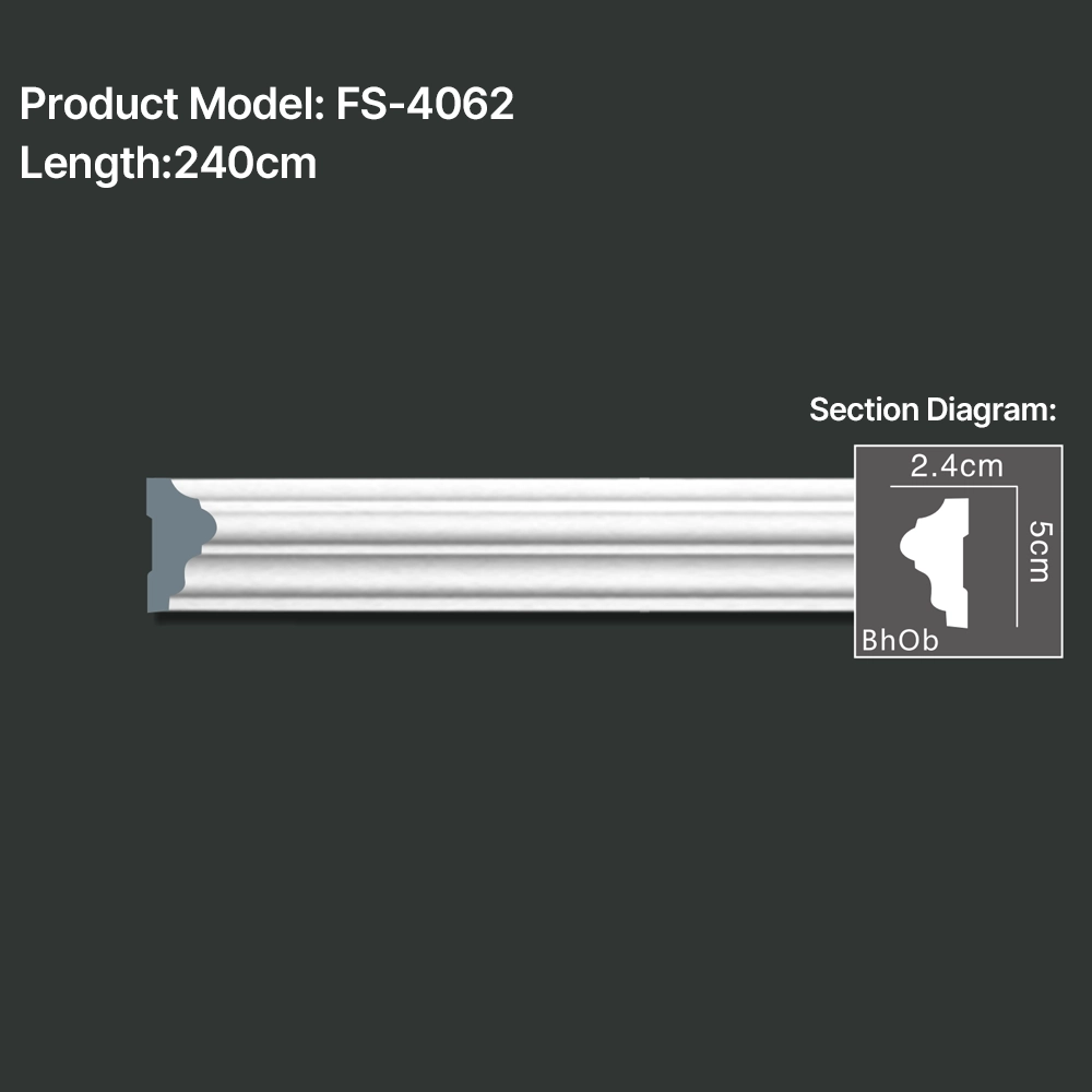 FS-4062 PU Plain Chair Rail Moulding