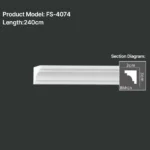 FS-4074 PU Plain Chair Rail Moulding