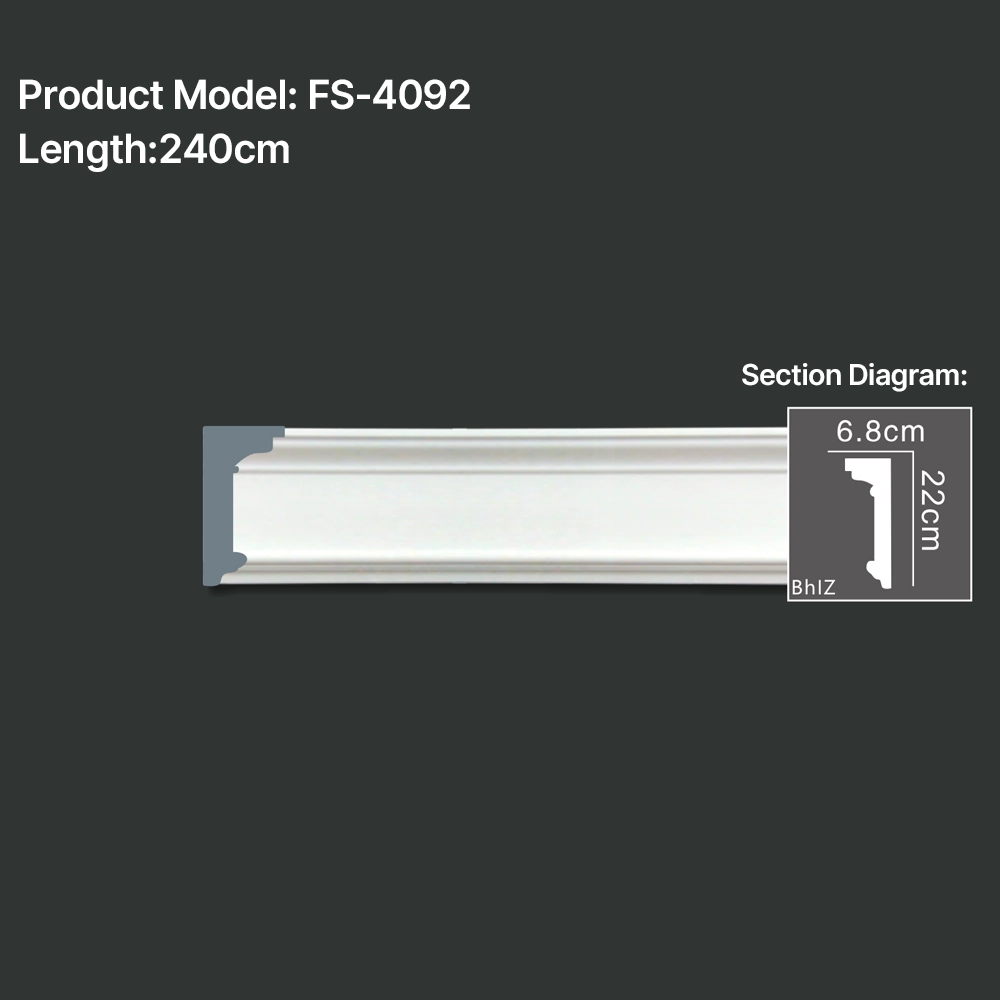 FS-4092 PU Plain Chair Rail Moulding