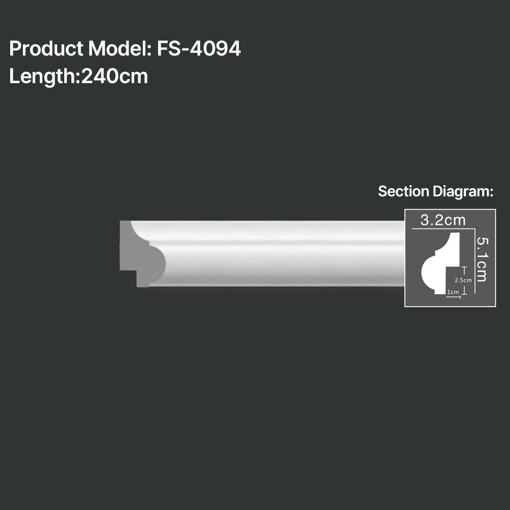 FS-4094 PU Plain Chair Rail Moulding