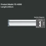 FS-4099 PU Plain Chair Rail Moulding