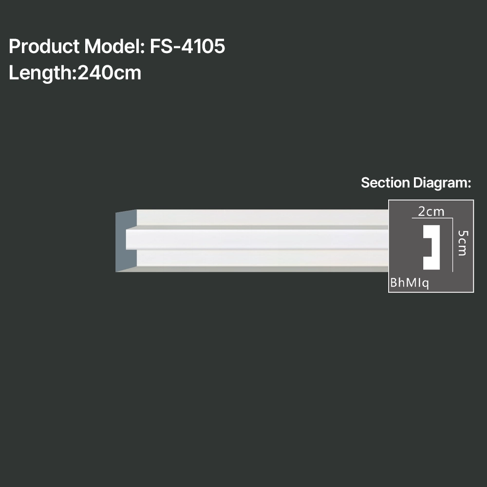 FS-4105 PU Plain Chair Rail Moulding