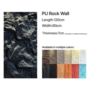 PU rock wall panel for interior and exterior wall decoration