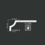 FS-3009B PU one-piece corner ornament for wall frame decoration