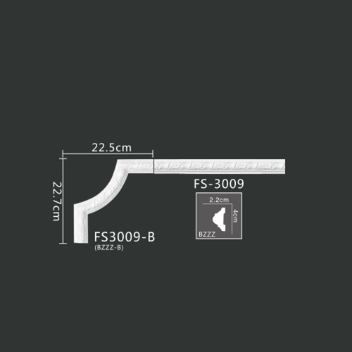 FS-3009B PU one-piece corner ornament for wall frame decoration