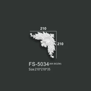 FS-5034 PU one-piece corner ornament for wall frame decoration