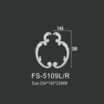 FS-5109L R PU decorative ornament for wall and ceiling decoration