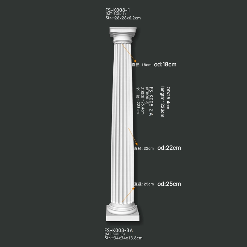 FS-K008 1 3A PU Roman column for interior architectural decoration