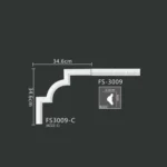 FS3009-C PU one-piece corner ornament for wall frame decoration
