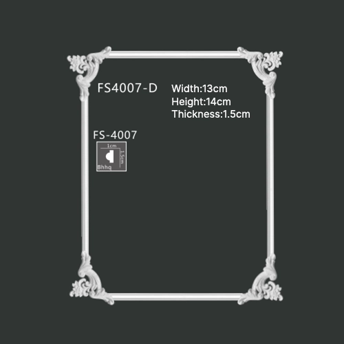 FS4007-D PU one-piece corner ornament for wall frame decoration