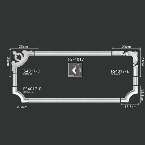 FS4017-E D F PU one-piece corner ornament for wall frame decoration