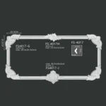 FS4017-G H J PU one-piece corner ornament for wall frame decoration