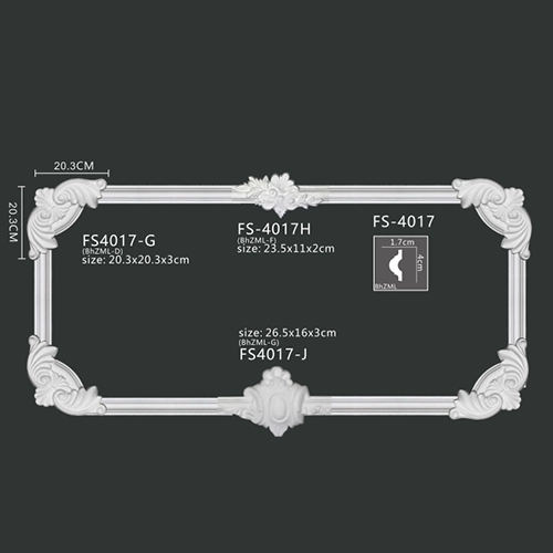 FS4017-G H J PU one-piece corner ornament for wall frame decoration