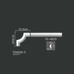 FS4020-C PU one-piece corner ornament for wall frame decoration