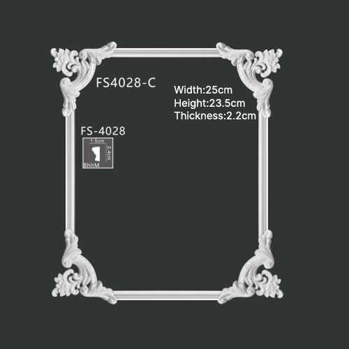 FS4028-C PU one-piece corner ornament for wall frame decoration
