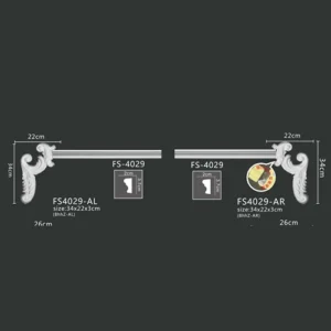 FS4029 PU one-piece corner ornament for wall frame decoration