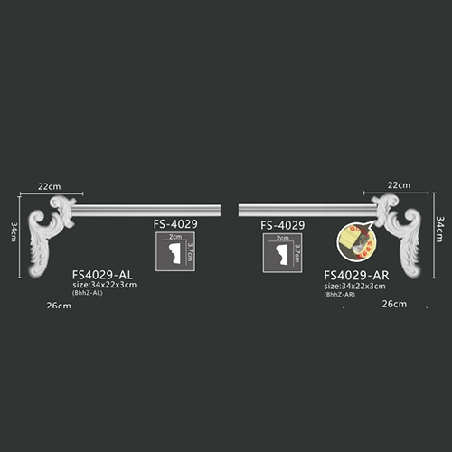 FS4029 PU one-piece corner ornament for wall frame decoration