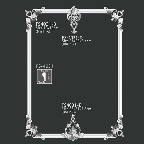 FS4031 PU one-piece corner ornament for wall frame decoration