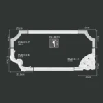 FS4033-E D F PU one-piece corner ornament for wall frame decoration